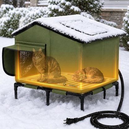 Heated cat house